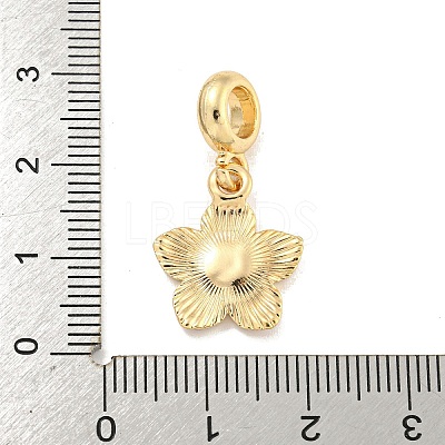 Rack Plating Alloy Enamel Flower European Dangle Charms FIND-B034-55G-04-1