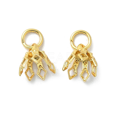Flower Rack Plating Brass Filigree Bead Cap Bails KK-L102-27G-1