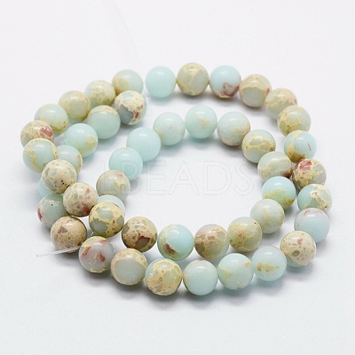Synthetic Aqua Terra Jasper Beads Strands G-K257-03-8mm-1-1