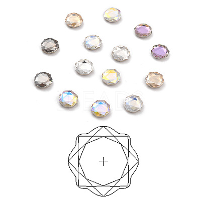 K9 Faceted Glass Rhinestone Cabochons GLAA-H106-F01-M-1