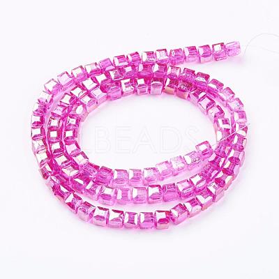 Electroplate Glass Beads Strands EGLA-R030-6x6mm-M-1