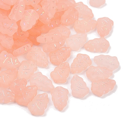 Frosted Transparent Acrylic Beads OACR-P029-04B-03-1