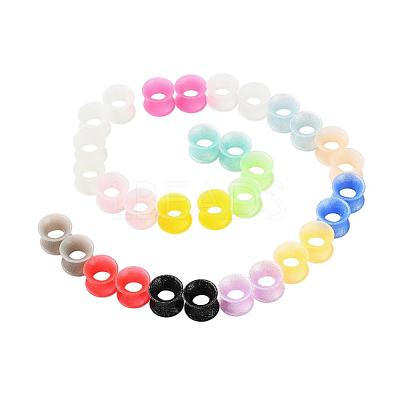 32Pcs 16 Colors Silicone Glitter Thin Ear Gauges Flesh Tunnels Plugs FIND-YW0001-19B-1