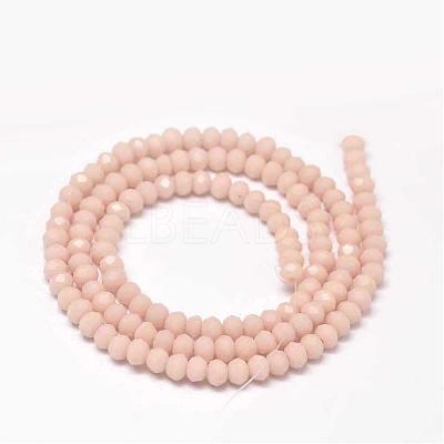 Faceted Rondelle Glass Beads Strands GLAA-I033-4mm-23-1