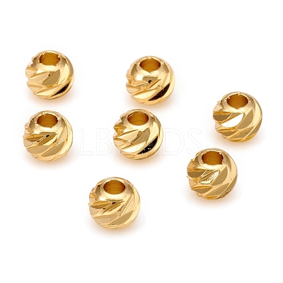 Carved Brass Spacer Beads KK-D160-25G-1