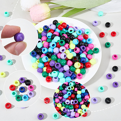 300Pcs 10 Colors Opaque Acrylic Beads SACR-SP0001-53A-1