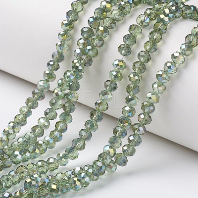 Electroplate Transparent Glass Beads Strands EGLA-A034-T6mm-S11-1