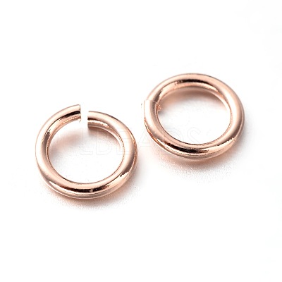 Eco-Friendly PVD Vacuum Plating & Long-Lasting Plated Brass Open Jump Rings KK-E663-5mm-RG-1