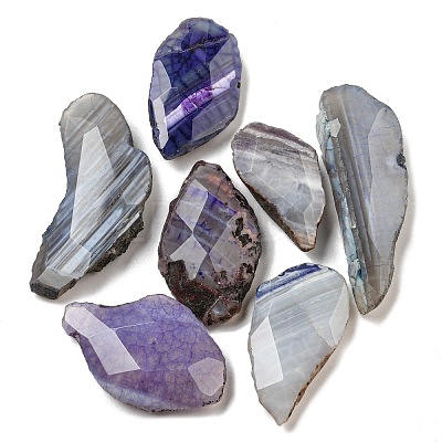 Dyed Natural Druzy Agate Beads G-G123-08-1
