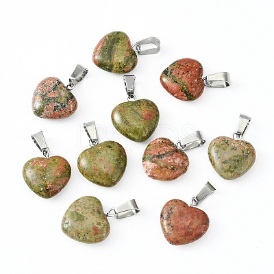 Natural Unakite Pendants G-Q371-15-1