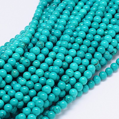 Natural Magnesite Round Bead Strands TURQ-E022-38B-6mm-1