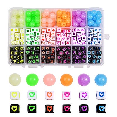 450pcs 18 Colors Opaque Acrylic European Beads MACR-SZ0001-17-1