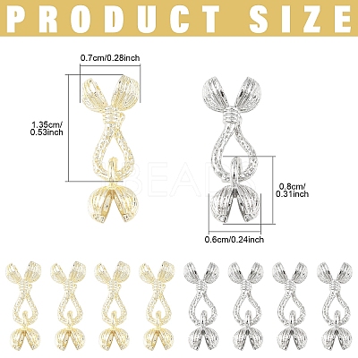4Pcs Locking Double Brass Bead Tips KK-YW0004-62P-1