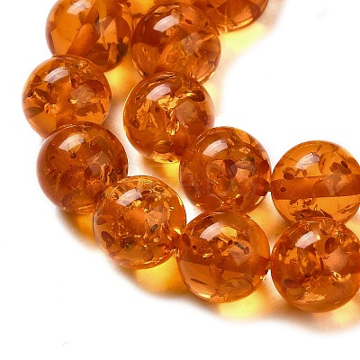 Resin Imitation Amber Beads Strands RESI-Z017-01C-1
