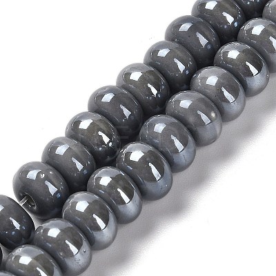 Glazed Porcelain Rondelle Beads PORC-Q001-01G-1