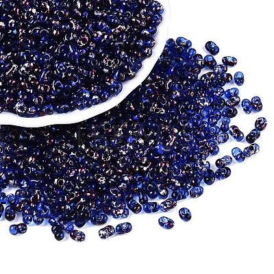 Picasso Spray Painted Glass Seed Beads SEED-T006-04-8-1