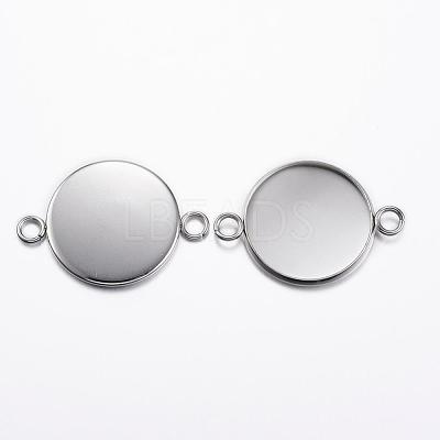 Tarnish Resistant 201 Stainless Steel Cabochon Connector Settings STAS-P161-29-6.5mm-1