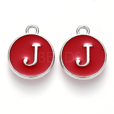 Platinum Plated Alloy Enamel Charms X-ENAM-S118-03J-P-1