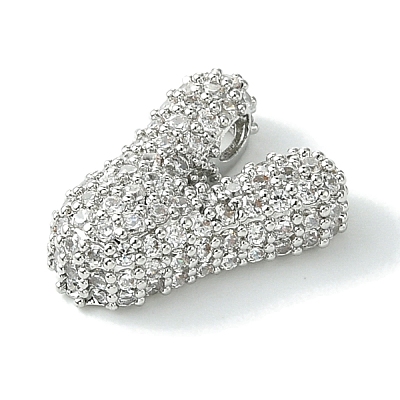 Rack Plating Brass Clear Cubic Zirconia Pendants KK-S378-01P-V-1