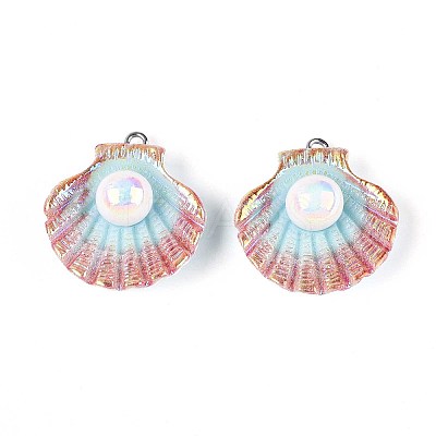 Opaque Resin Pendants RESI-T056-02M-1