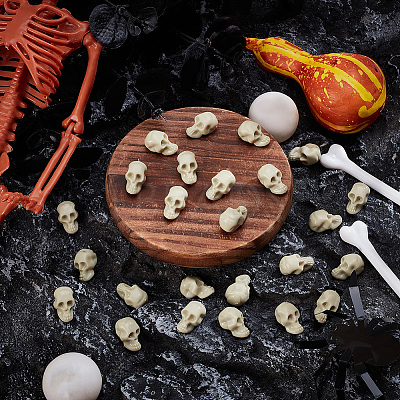 120Pcs Mini Resin Skull Display Decorations FIND-SP0005-58B-1