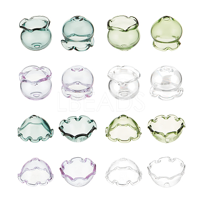 16Pcs 8 Styles Glass Bead Cone for Wind Chimes Making FIND-UN0015-65-1