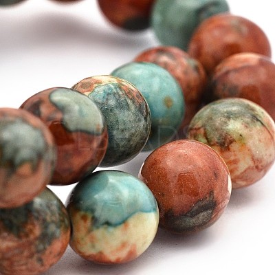 Synthetic Ocean White Jade Round Bead Strands X-G-M165-4mm-04-1
