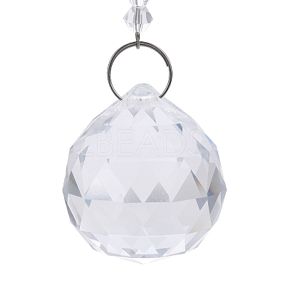 Faceted Crystal Glass Ball Chandelier Suncatchers Prisms AJEW-G025-A01-1