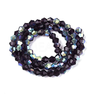 AB Color Plated Transparent Glass Beads Strands GLAA-G127-01-02T-1
