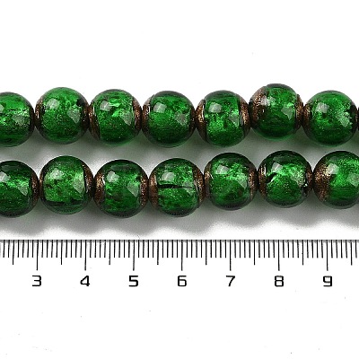 Handmade Gold Sand Lampwork Beads Strands LAMP-P062-01D-1