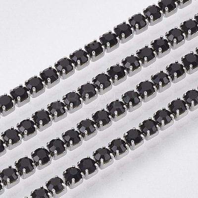 304 Stainless Steel Rhinestone Strass Chains STAS-T055-01P-1