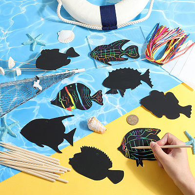Rainbow Scratch Paper Art Pendant Decoration Kits DIY-WH20013-21C-1