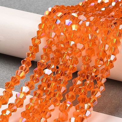 Transparent Electroplate Glass Beads Strands EGLA-A039-T4mm-B11-1