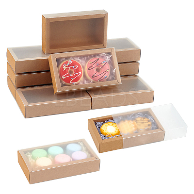 Foldable Paper Drawer Boxes with Clear Plastic Cover LS-CON-WH0095-68A-05-1