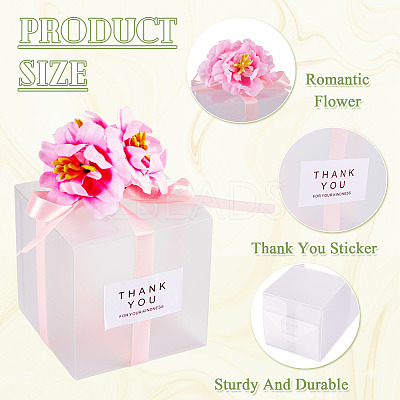 Clear PVC Candy Gift Packaging Boxes with Ribbon & Artificial Flower CON-TAC0001-20A-1