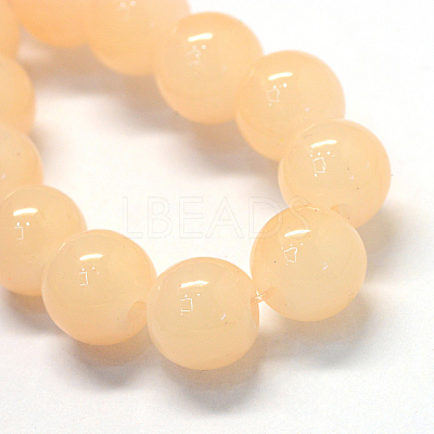Baking Paint Imitation Jade Glass Round Bead Strands LS-DGLA-Q021-10mm-42-1