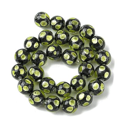 Handmade Silver Sand Lampwork Beads Strands LAMP-A003-01B-1