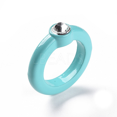 Opaque Acrylic Finger Rings RJEW-T016-06-1