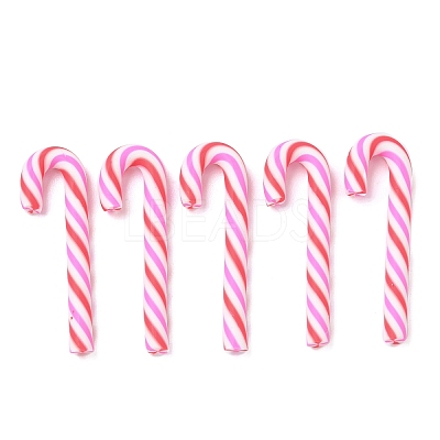Christmas Candy Cane Handmade Polymer Clay Beads CLAY-P005-04-1