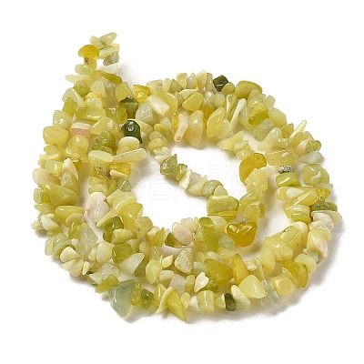 Natural Lemon Jade Chip Bead Strands G-M205-22-1