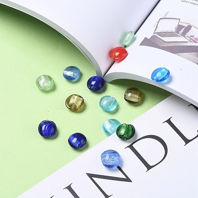 Handmade Silver Foil Glass Beads SLF12MMY-1-1
