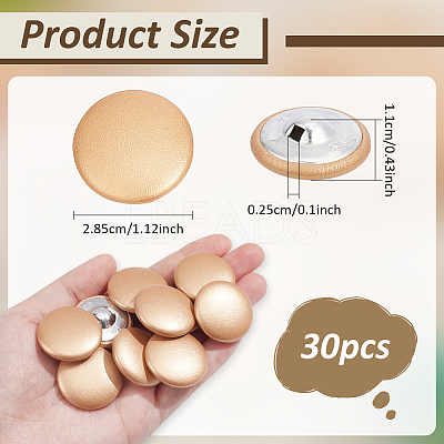 30Pcs Imitation Leather Snap Bottons BUTT-NB0001-90B-1