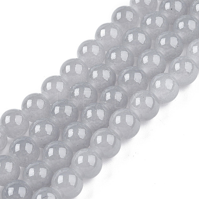 Baking Paint Imitation Jade Glass Round Bead Strands X1-DGLA-Q021-8mm-43-1