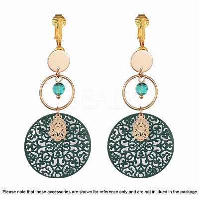 Brass Clip-on Earring Converters Findings KK-Q115-G-1