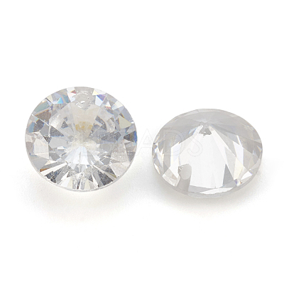 Cubic Zirconia Pointed Back Pendants ZIRC-N037-8mm-01-1