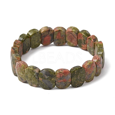 Natural Unakite Beaded Stretch Bracelets for Unisex G-K303-01D-1