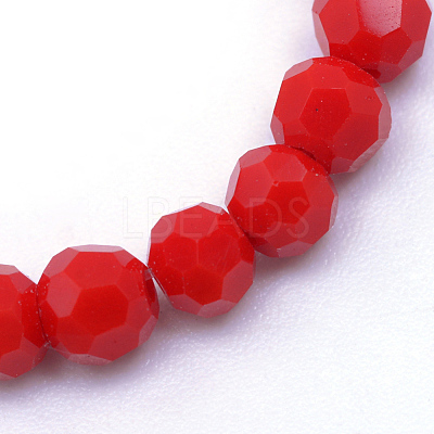 Opaque Solid Glass Bead Strands X-GLAA-R166-4mm-02E-1