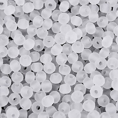 FGB Frosted Transparent Glass Seed Beads SEED-N013-04A-01-1