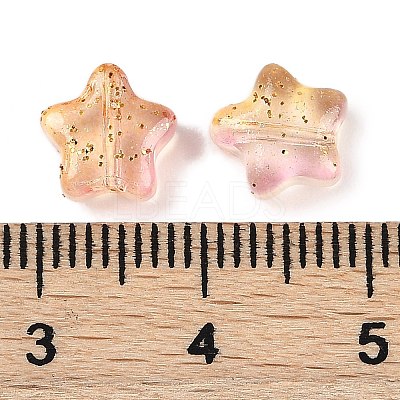 Transparent Spray Painted Frosted Glass Beads X2-GLAA-NH0003-01B-1