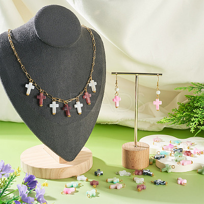 105Pcs 7 Colors Acrylic Imitation Gemstone Pendants FIND-TA0009-34G-1
